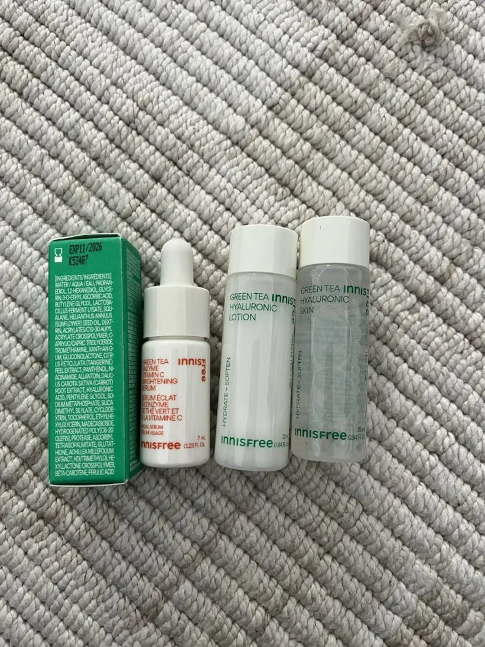 Innisfree Green Tea Vitamin C Cream Lotion Serum Skincare Set